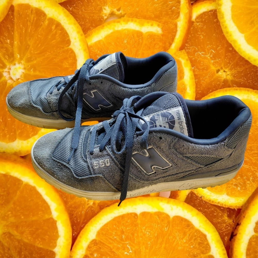 New Balance 550 Blue Hairy Suede Mesh Sneakers BB550PHG Mens 13 Low‎ Top